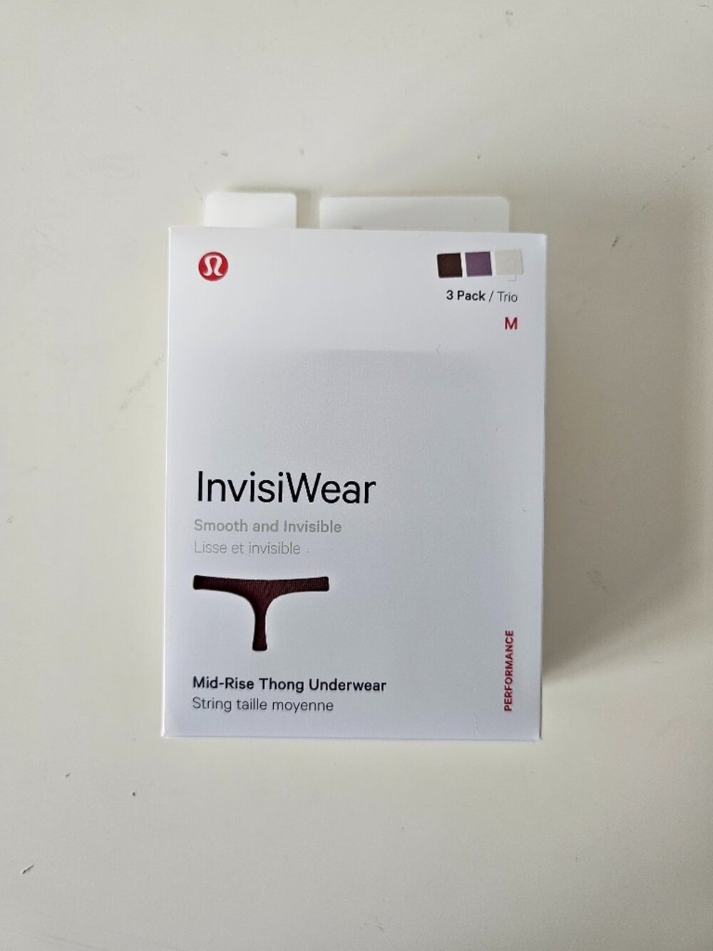 NWT LULULEMON Multi Color Smooth & Invisible InvisiWear MR Thong 3 Pack Medium